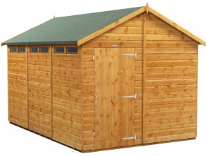 Power 12x8 Apex Secure Garden Shed - Single Door